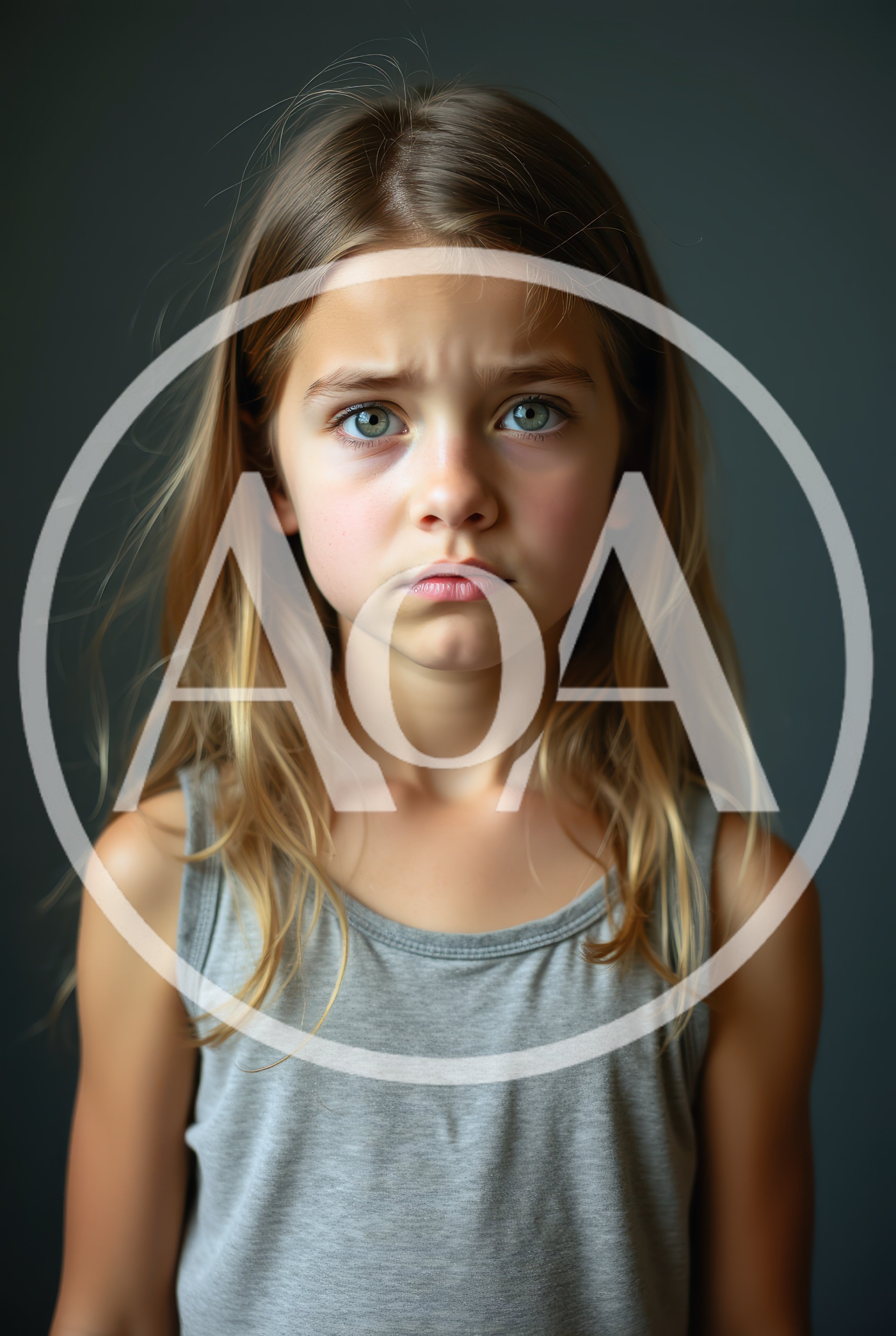 Portrait Of A Sad Young Girl
