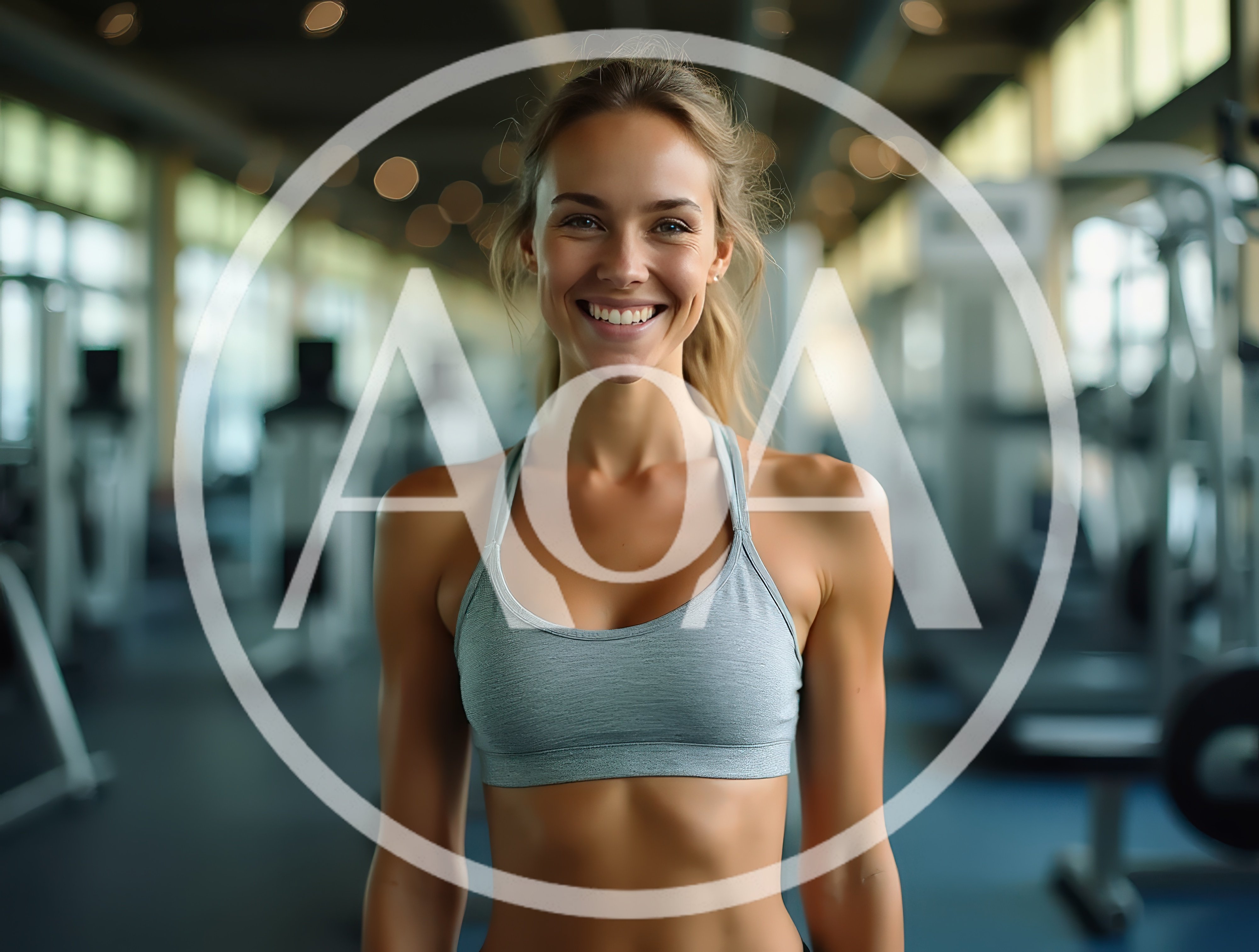 Smiling Fit Woman Standing In A Modern Gym