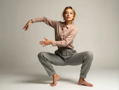 Contemporary Dancer Performing In A Studio