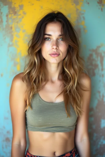 Portrait Of A Young Woman With Wavy Hair