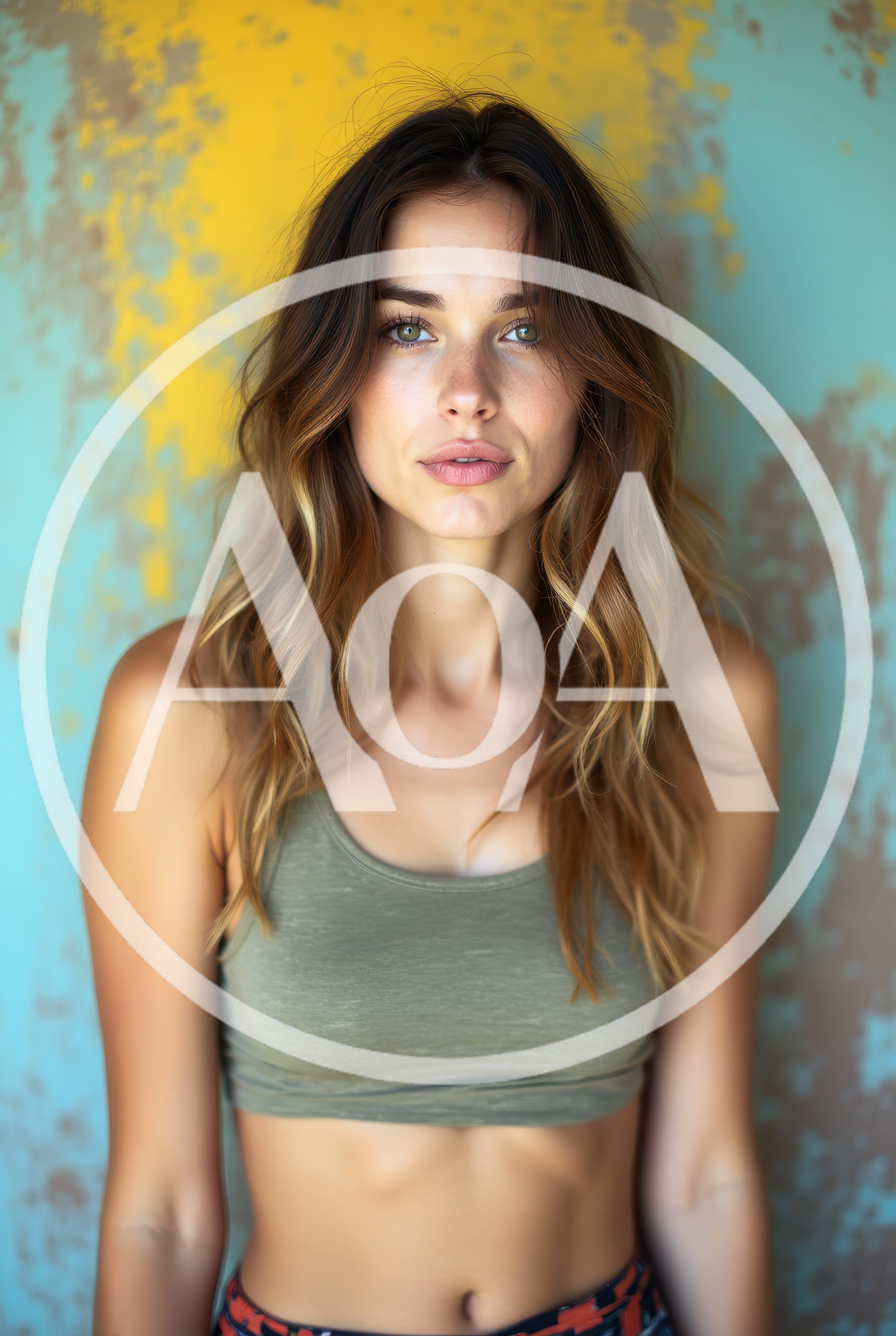 Portrait Of A Young Woman With Wavy Hair