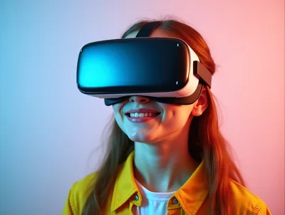 Young Woman Wearing Virtual Reality Headset
