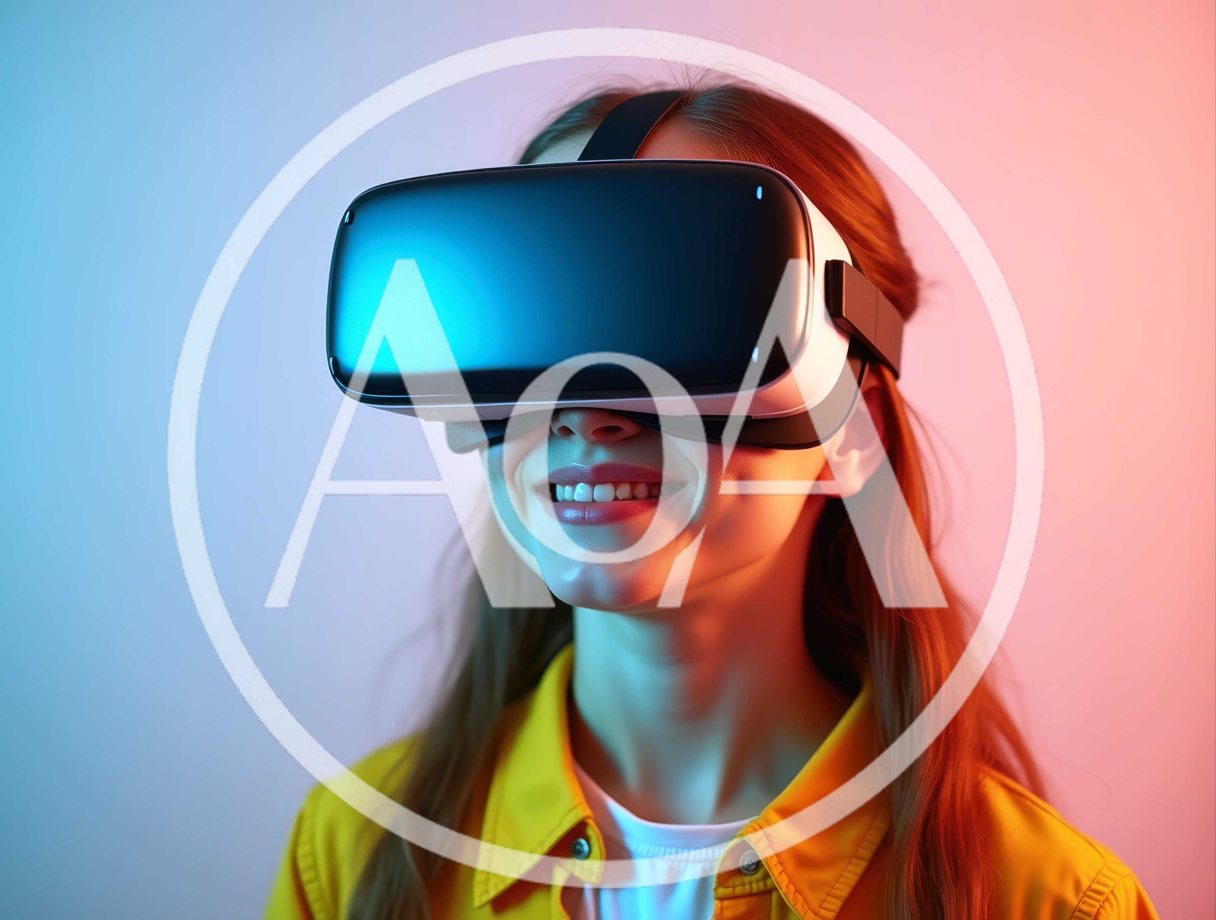 Young Woman Wearing Virtual Reality Headset