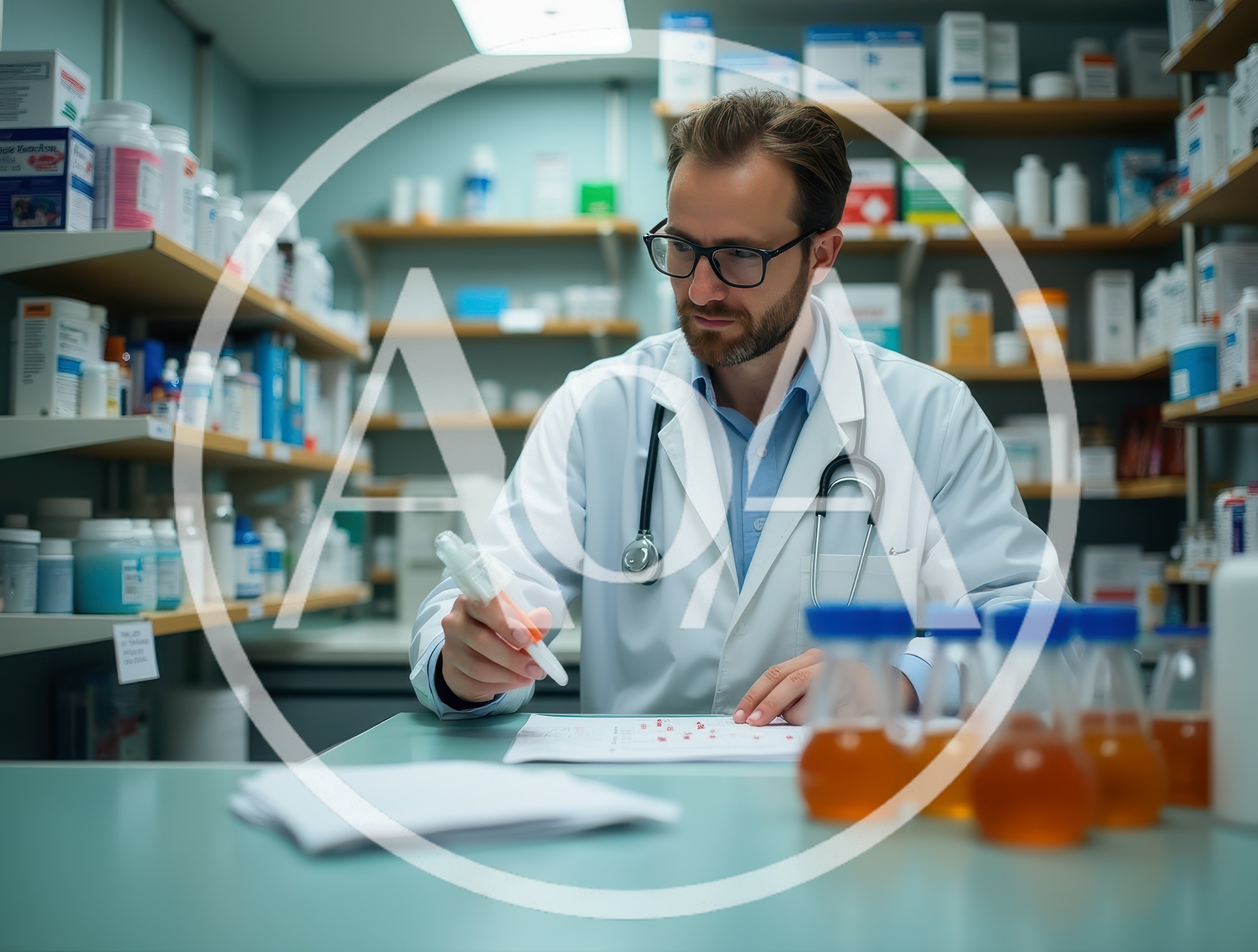 Pharmacist Working In A Pharmacy Laboratory