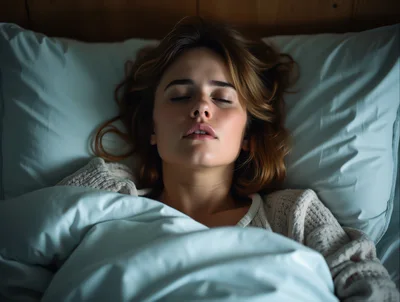 Young Woman Sleeping Peacefully In Bed