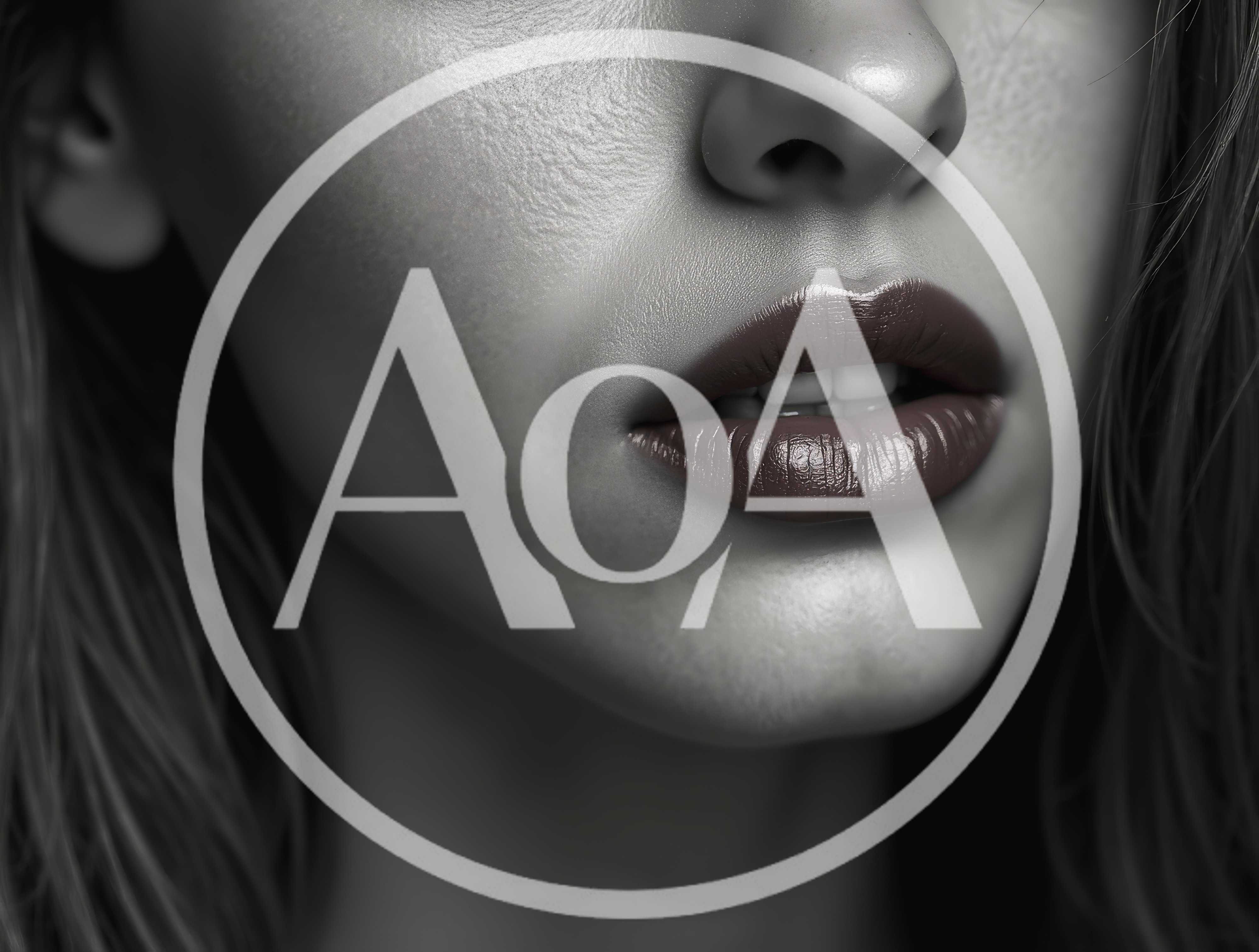 Close Up Portrait Of Woman With Glossy Lips