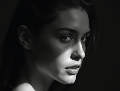 Portrait Of A Young Woman In Dramatic Lighting