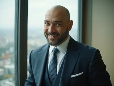 Professional Businessman Smiling In A High Rise Office