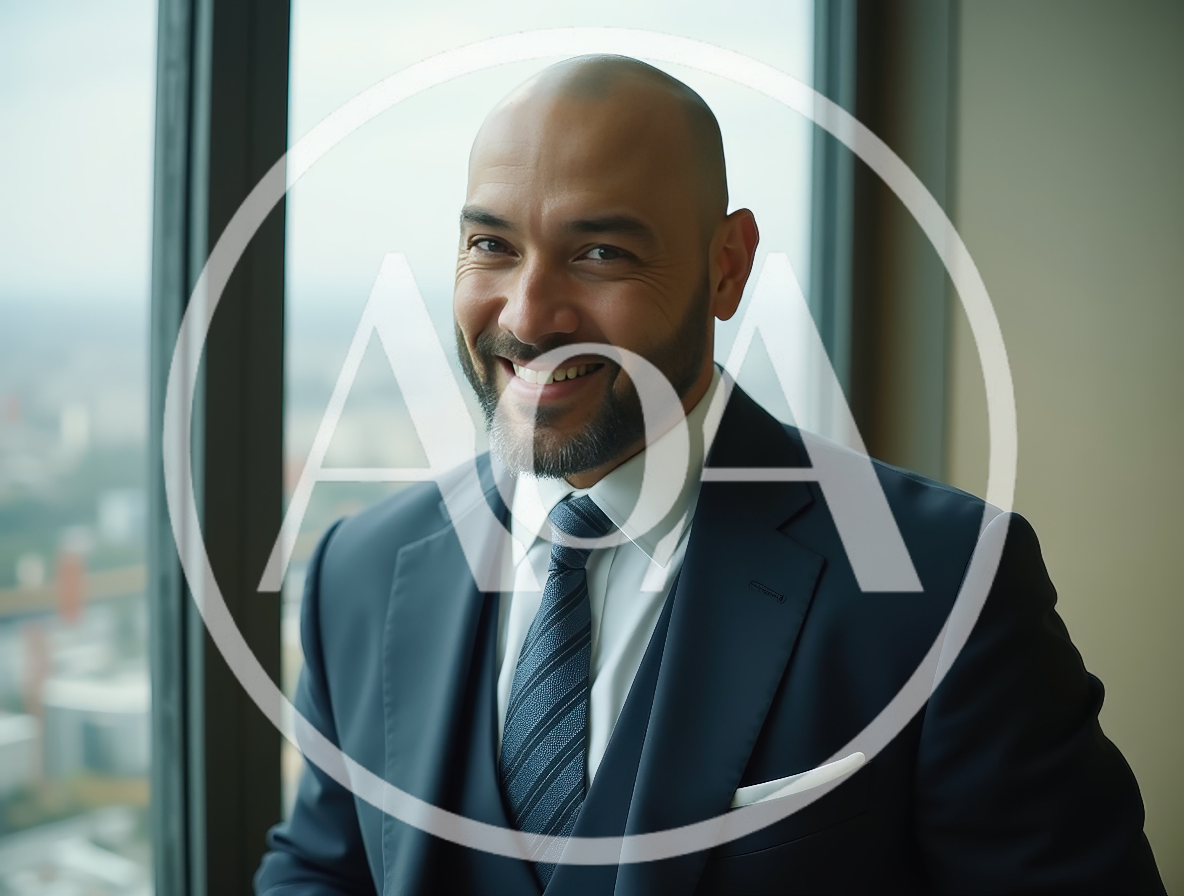 Professional Businessman Smiling In A High Rise Office