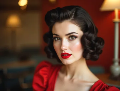 Portrait Of A Glamorous Woman With Vintage Hairstyle