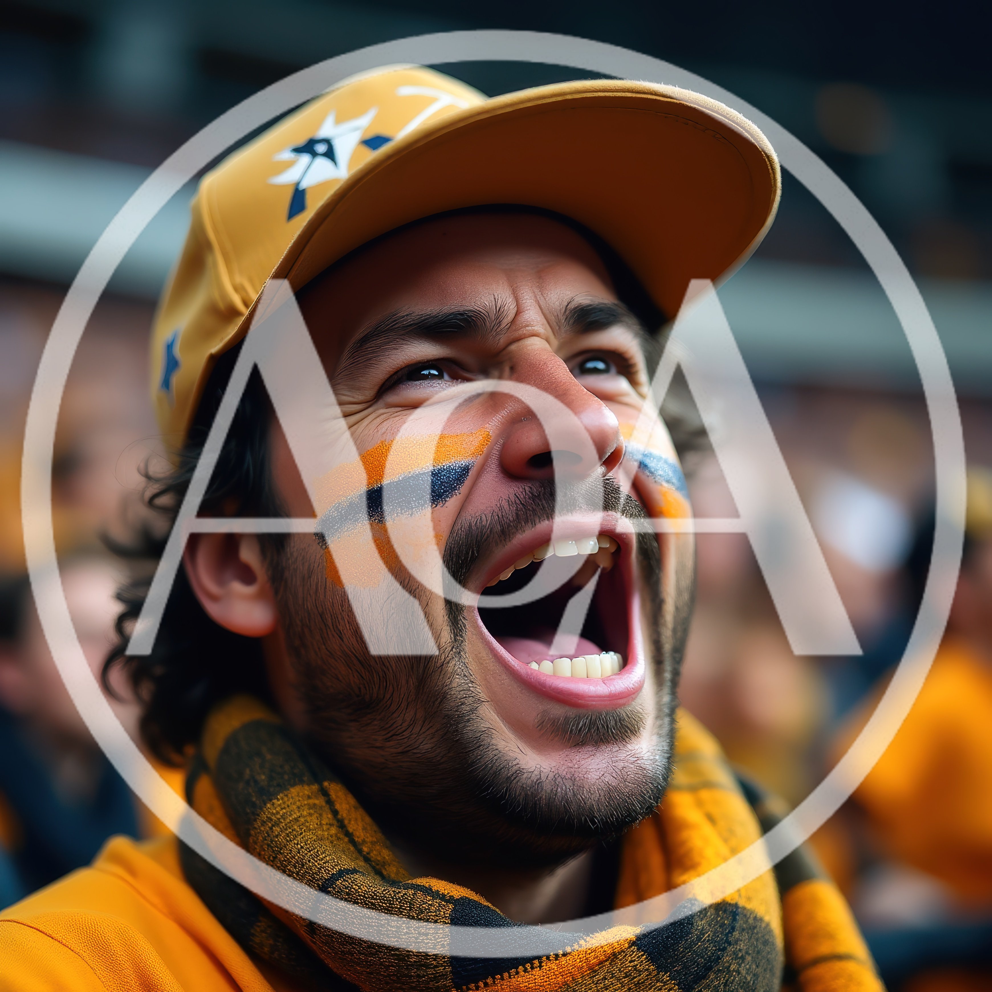 Passionate Sports Fan Cheering At Stadium
