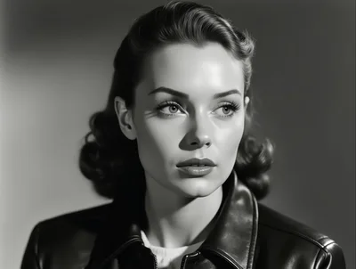 Portrait Of A Woman In A Leather Jacket