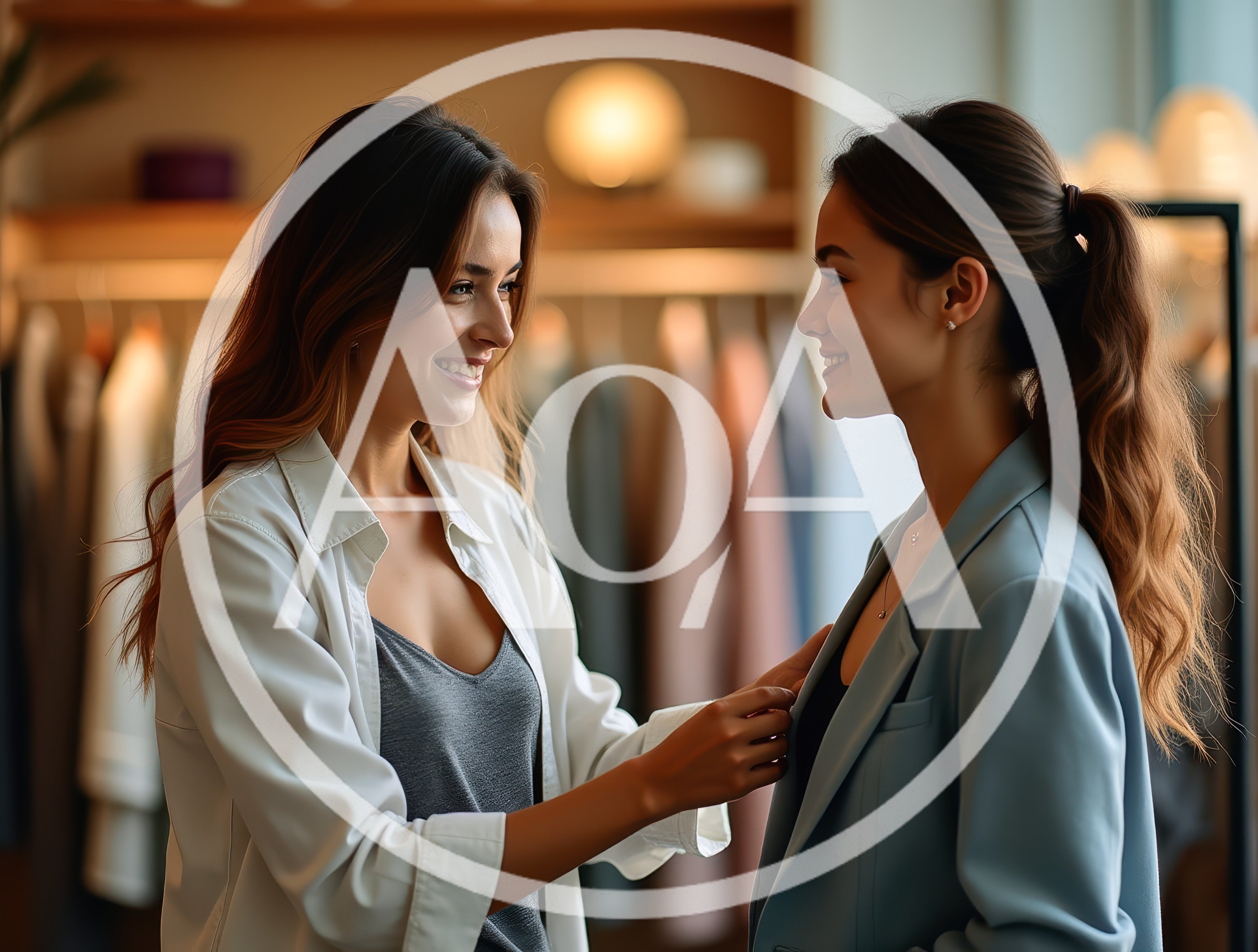 Two Women Shopping For Clothes In A Boutique
