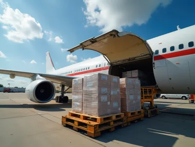 Cargo Loading Process At An Airport Tarmac