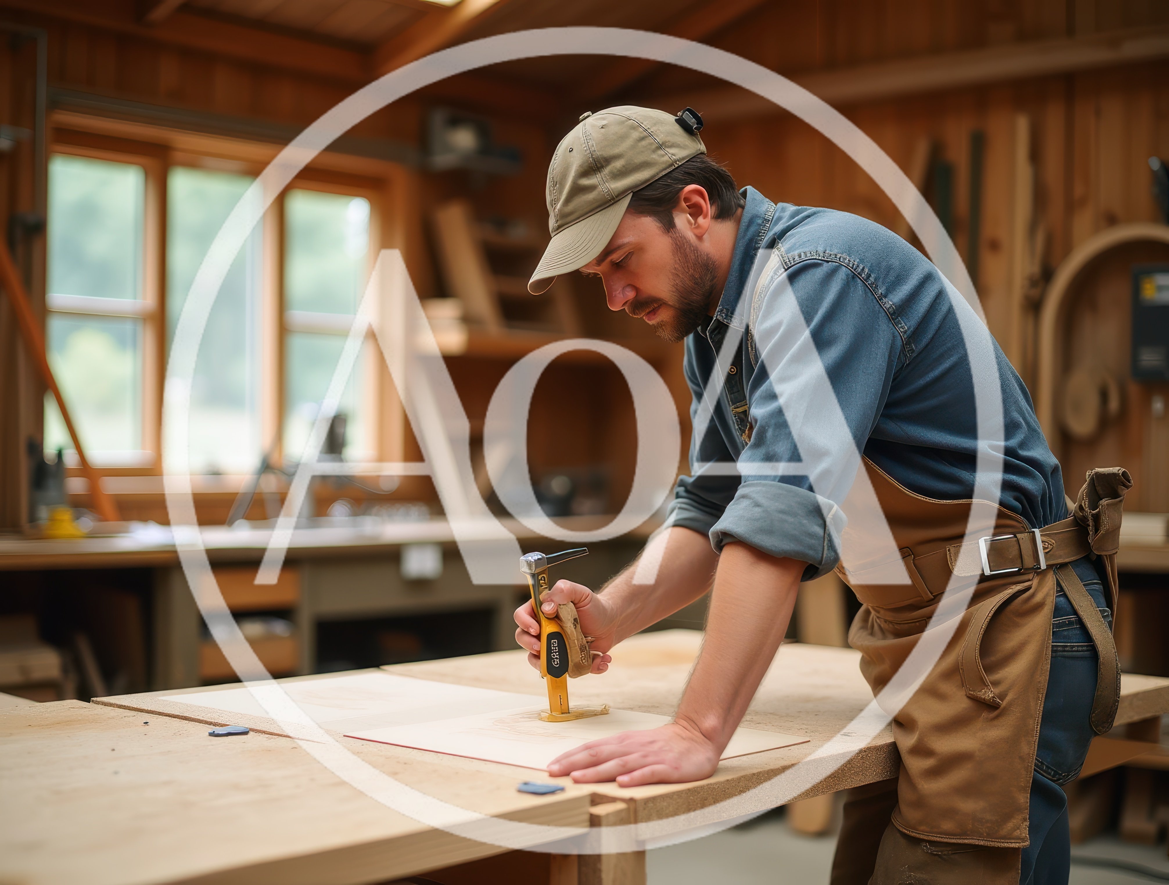 Woodworker Using A Hand Tool In A Workshop