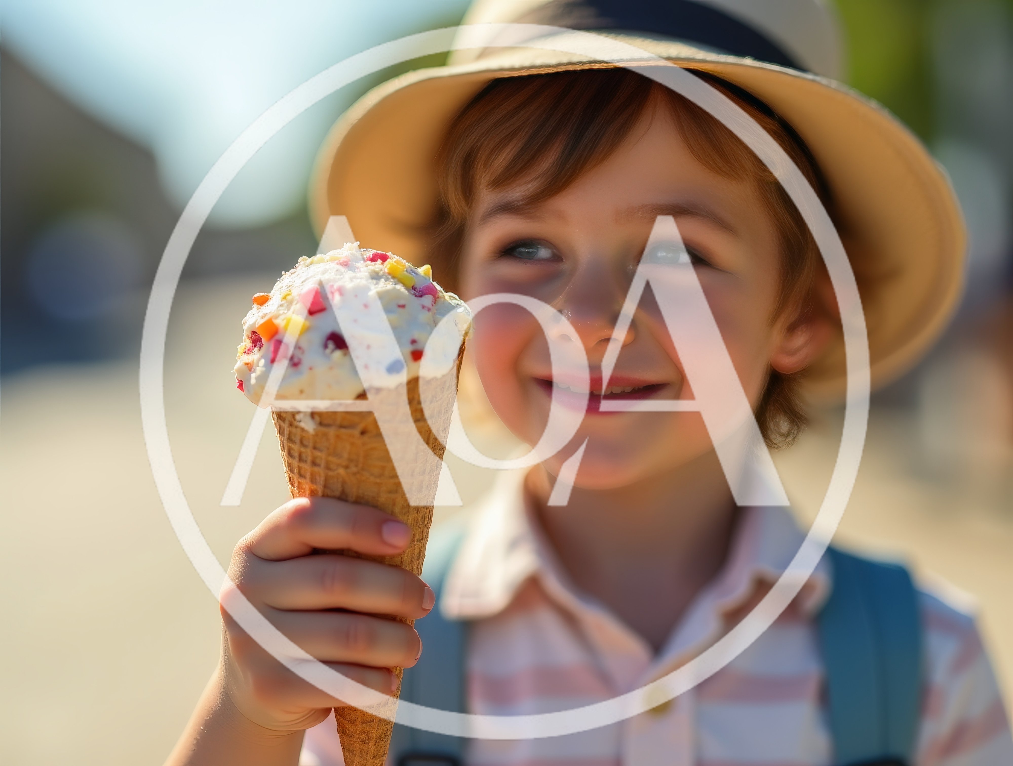 Young Boy Holding Ice Cream Cone