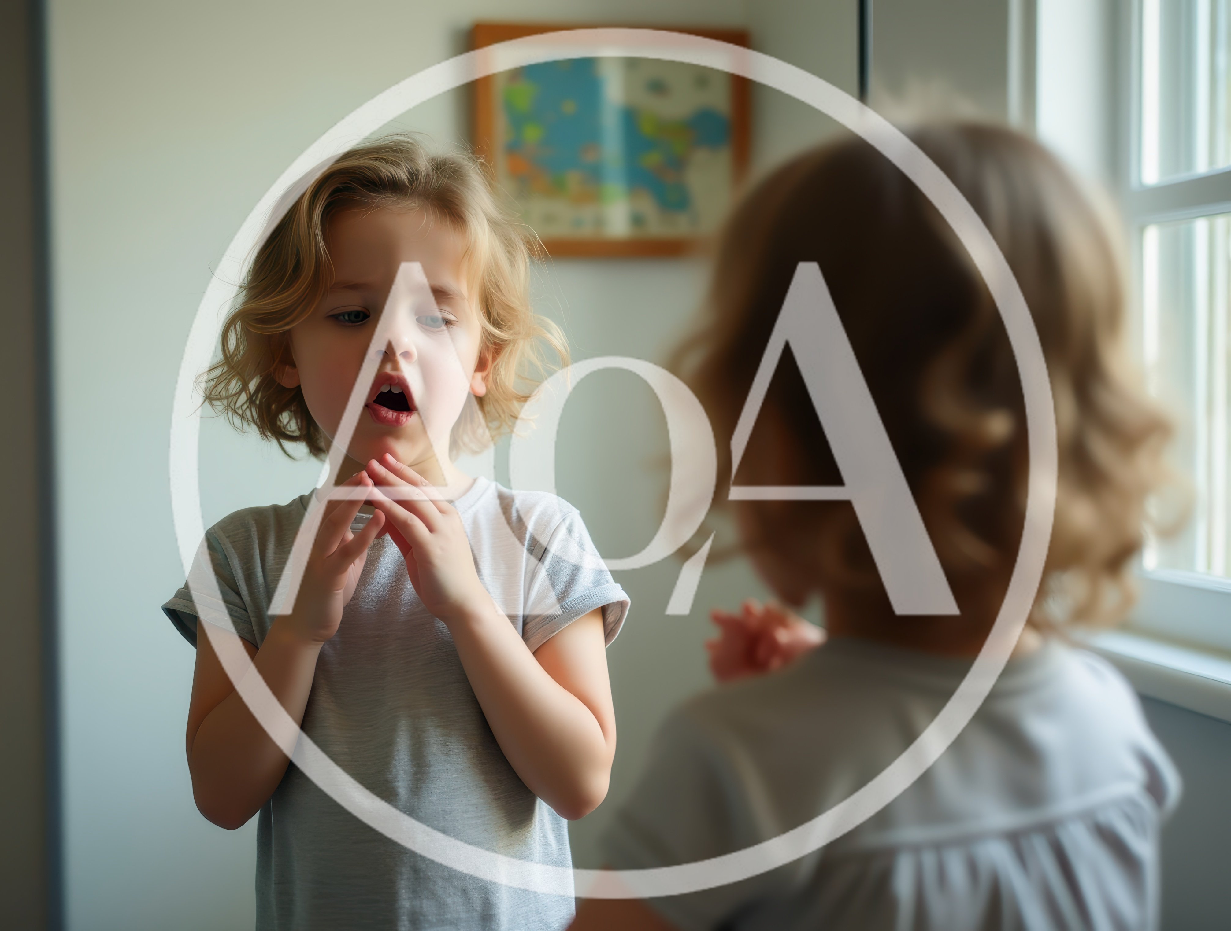 Young Child Looking At Reflection In Mirror