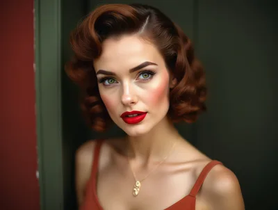 Portrait Of A Glamorous Woman With Vintage Hairstyle