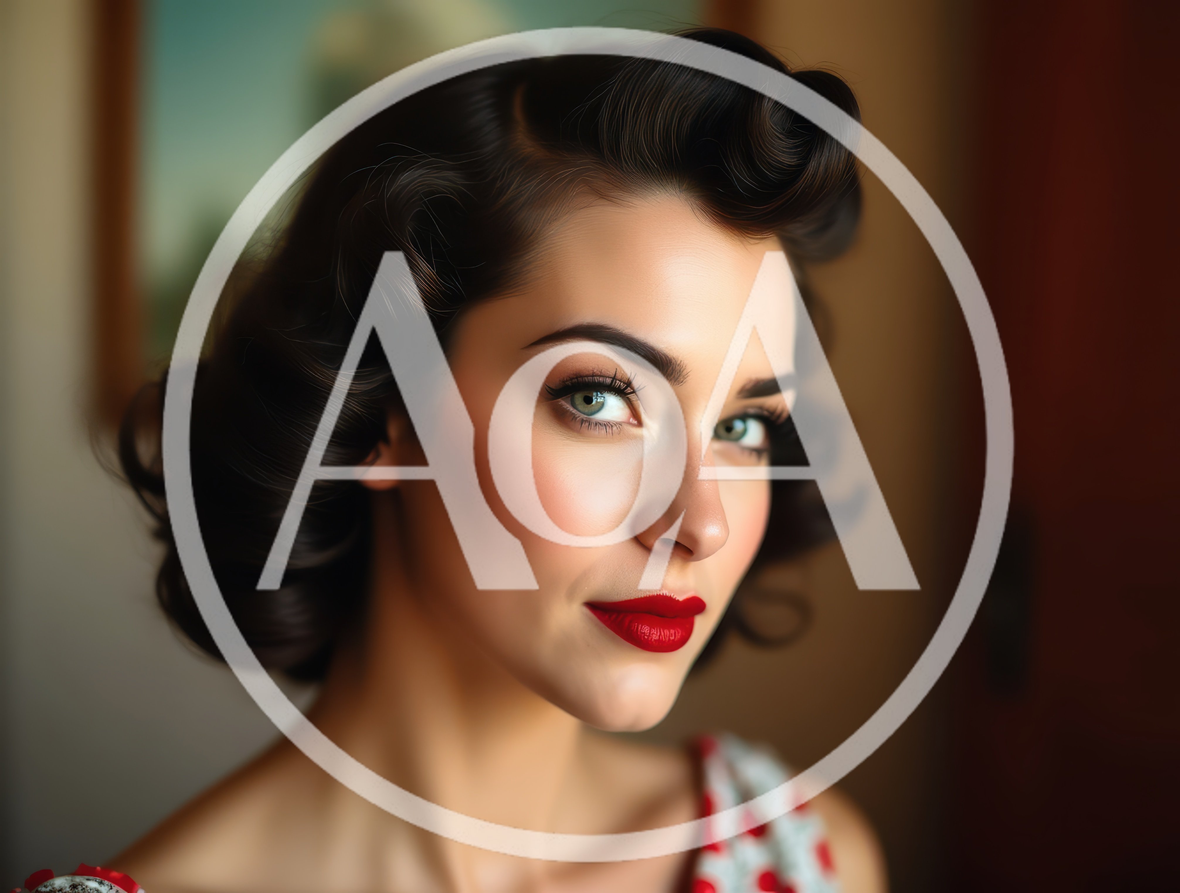 Portrait Of A Beautiful Woman With Vintage Hairstyle