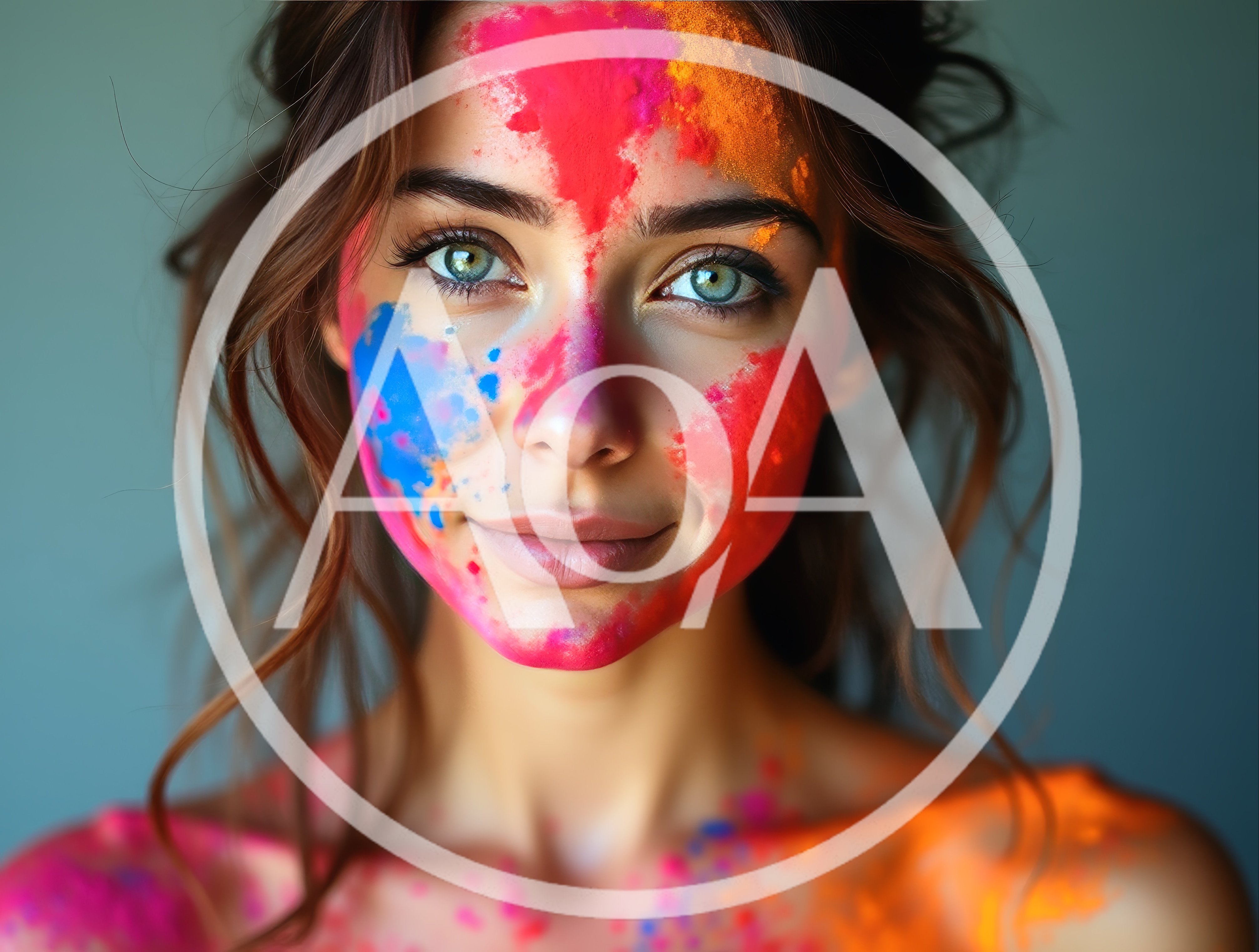 Portrait Of A Woman With Holi Powder