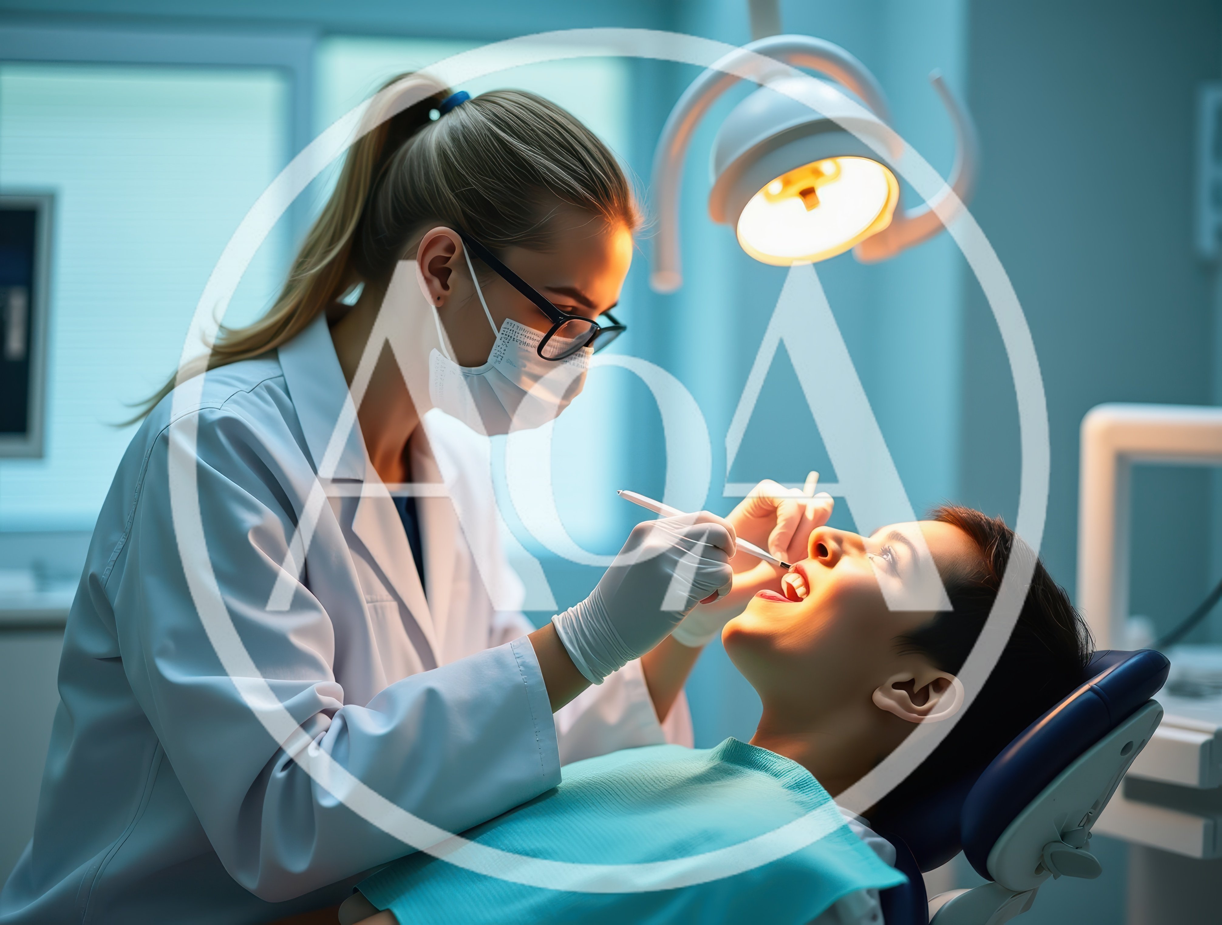 Female Dentist Performing Dental Examination On Patient