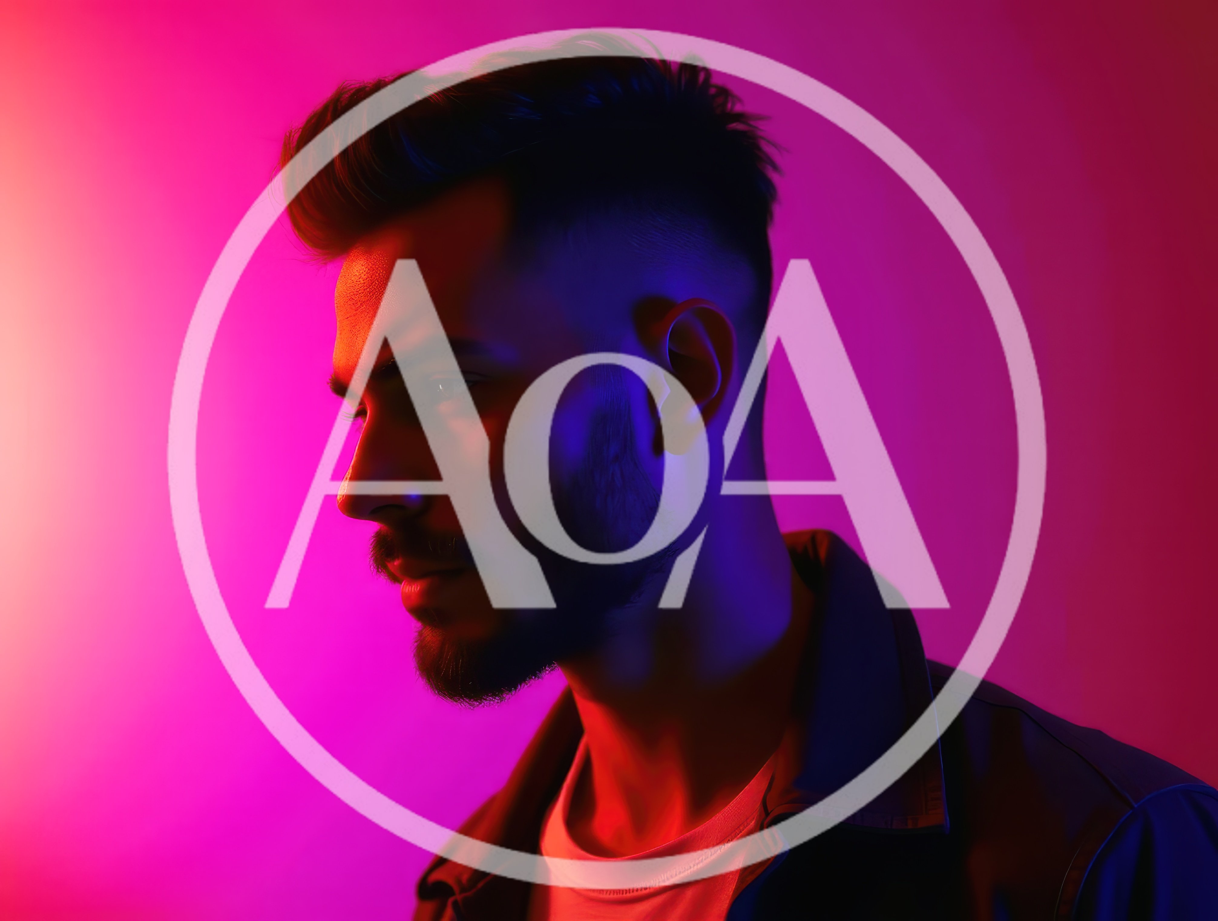 Portrait Of A Young Man With Neon Lighting
