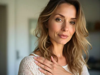 Portrait Of A Beautiful Woman With Blonde Hair