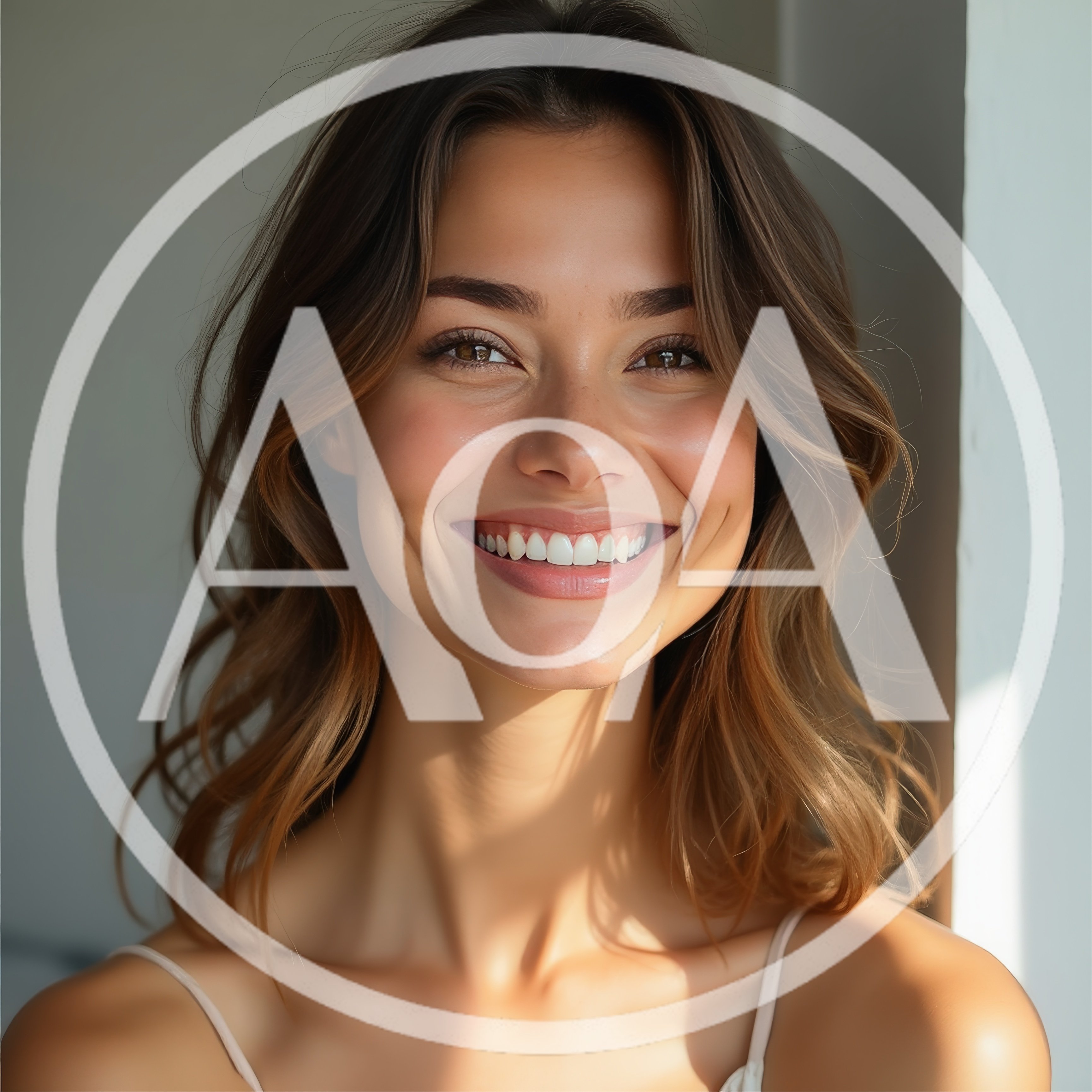Portrait Of A Smiling Young Woman With Wavy Hair