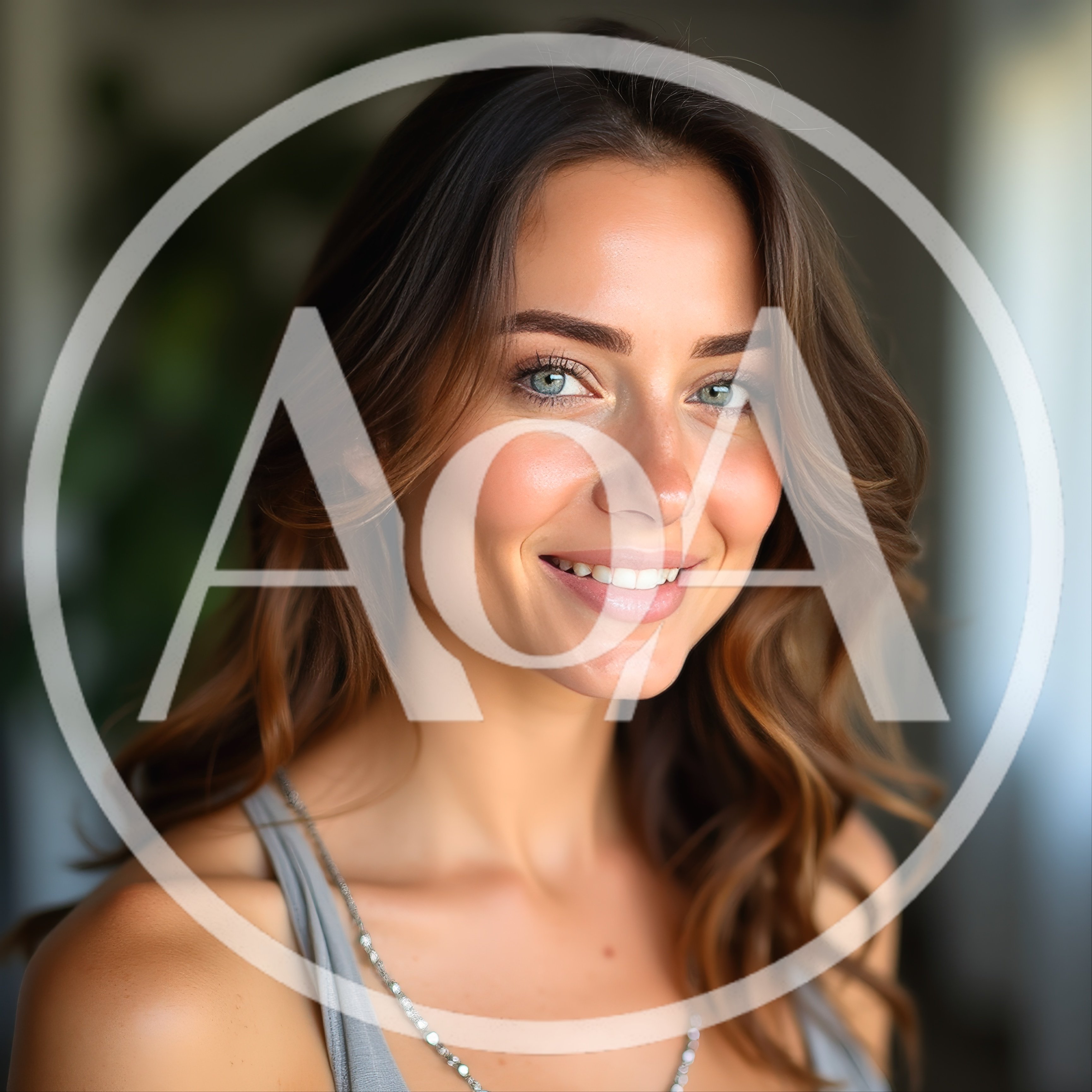 Portrait Of A Smiling Young Woman With Wavy Hair