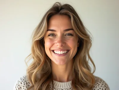 Portrait Of A Smiling Blonde Woman