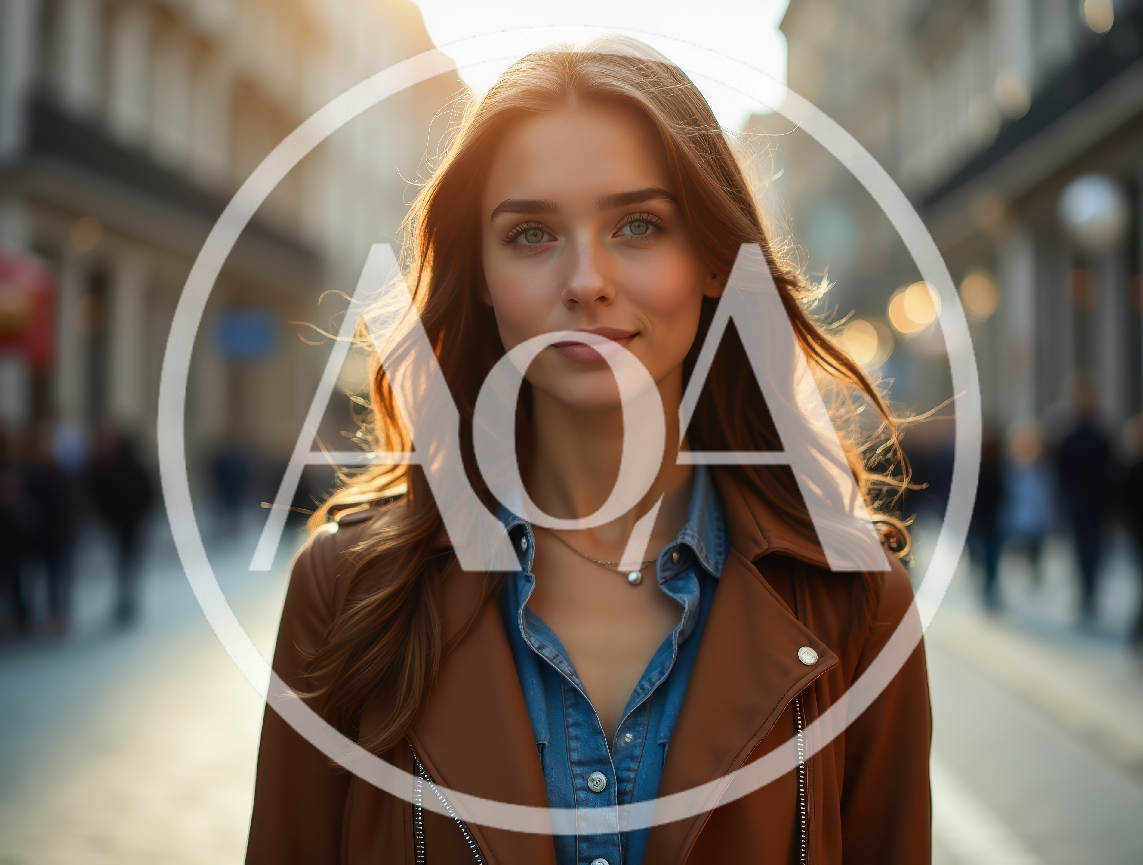 Portrait Of A Young Woman In A City Street