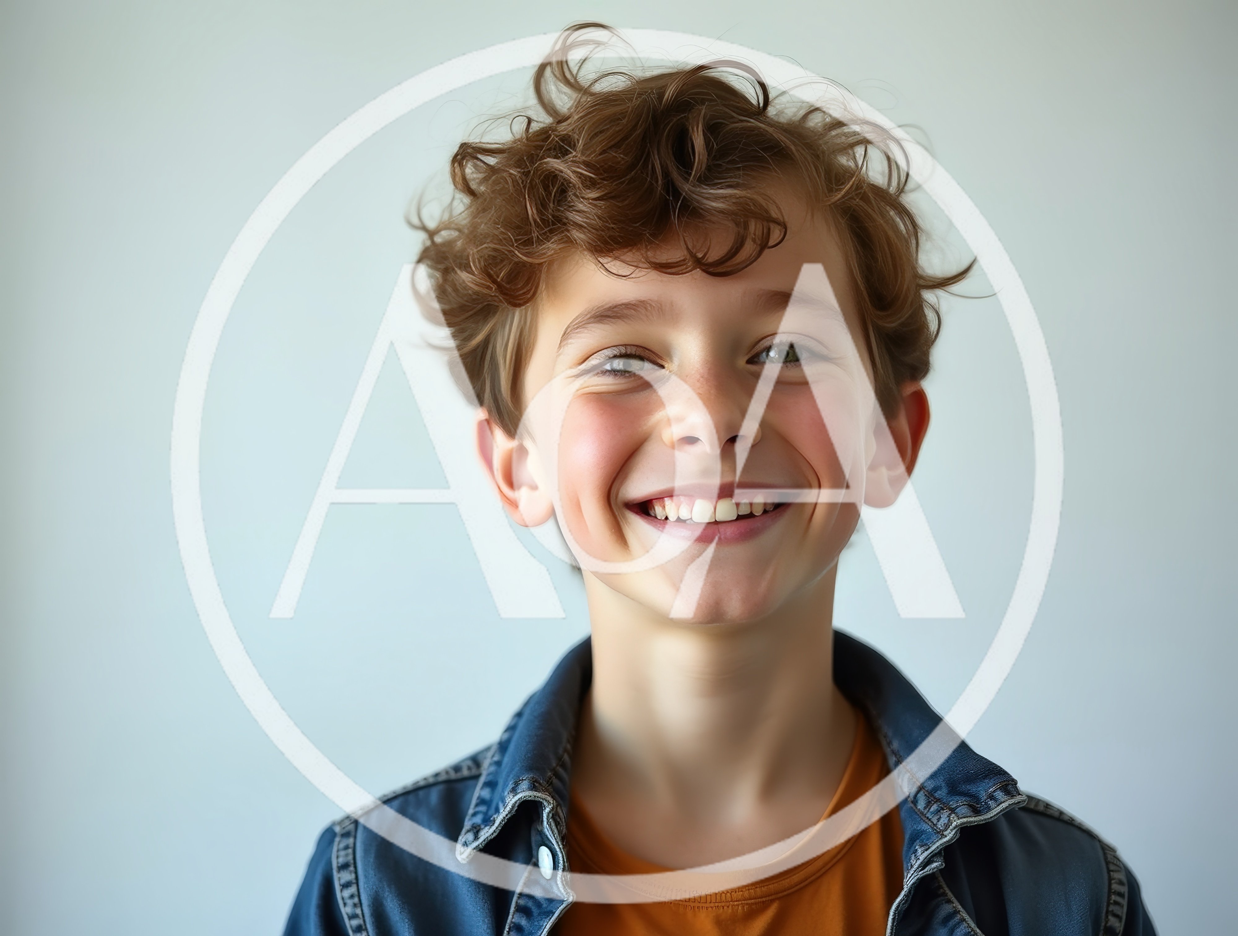 Portrait Of A Smiling Young Boy With Curly Hair