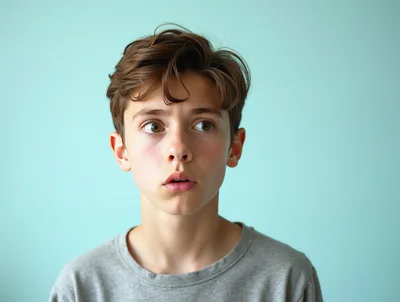 Portrait Of A Surprised Young Boy