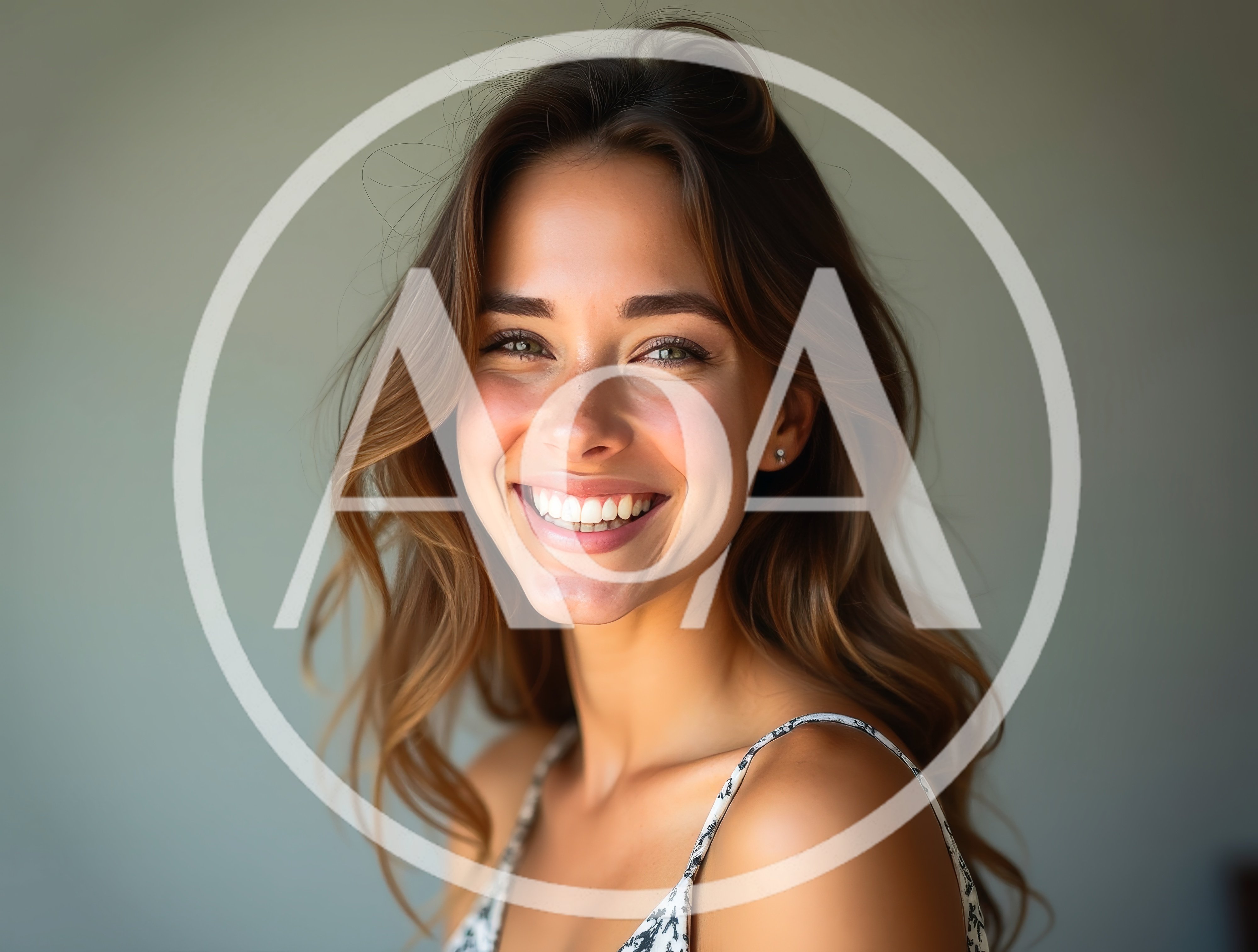 Portrait Of A Smiling Young Woman With Wavy Hair