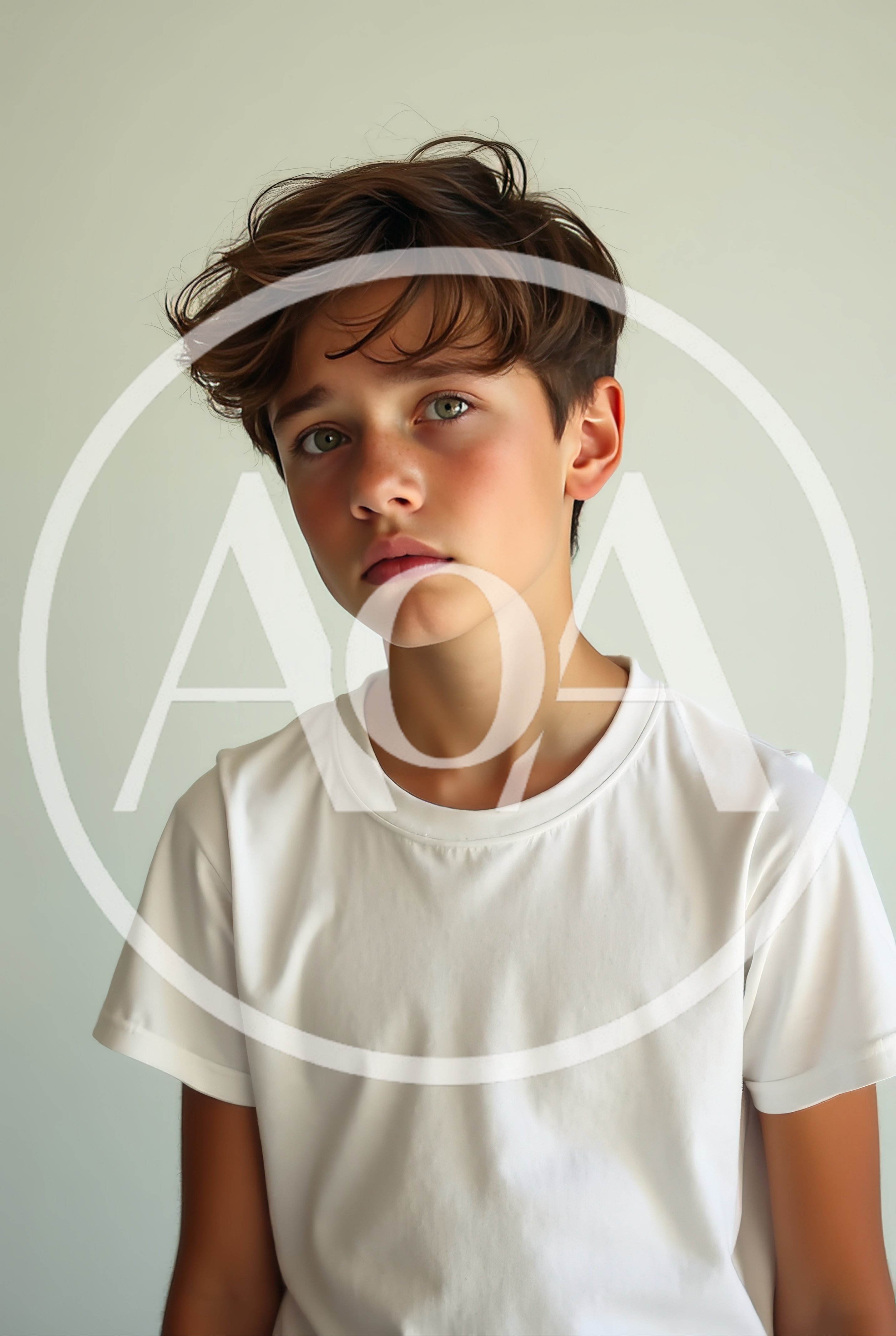 Portrait Of A Young Boy With Messy Hair