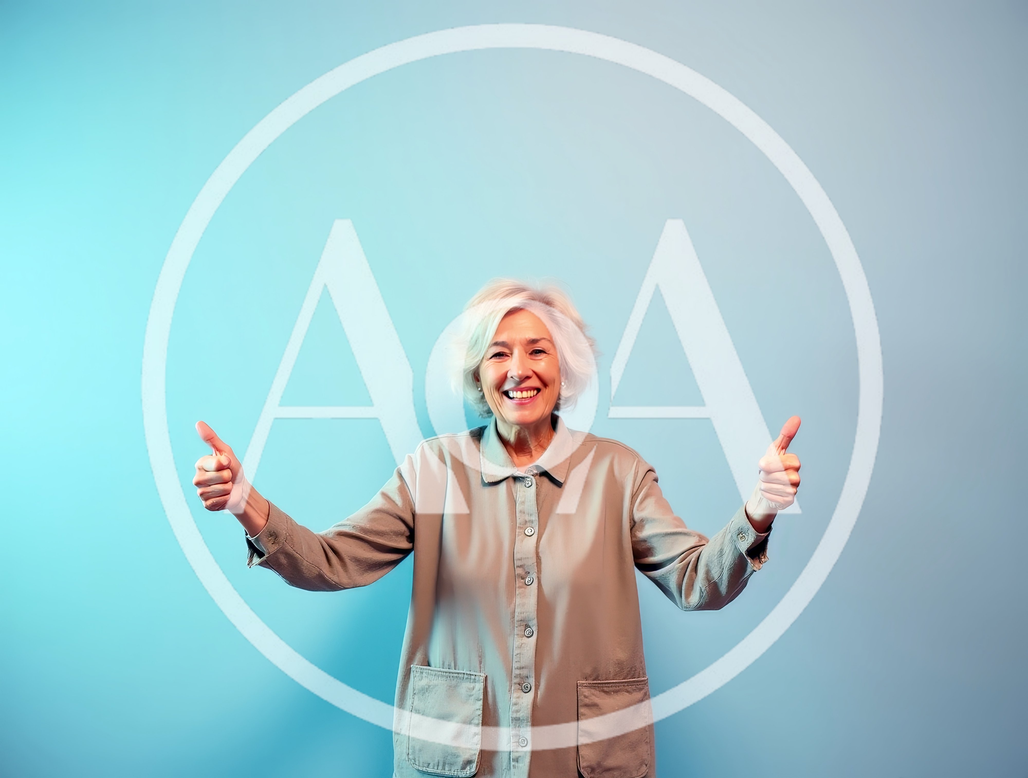 Happy Senior Woman Giving Double Thumbs Up