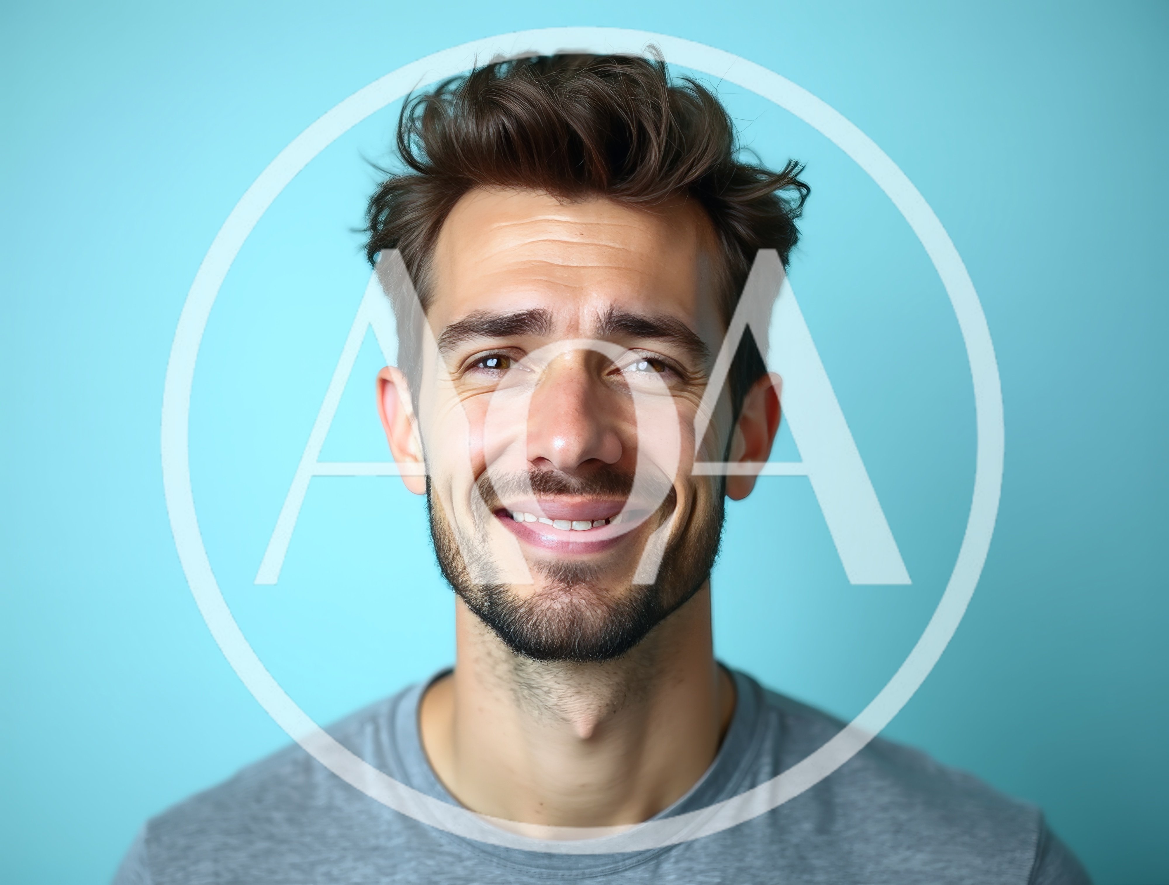 Portrait Of A Smiling Man Against Blue Background
