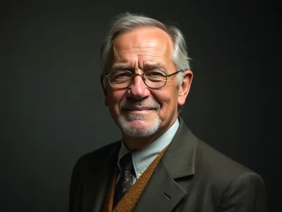 Portrait Of A Distinguished Elderly Man In Glasses