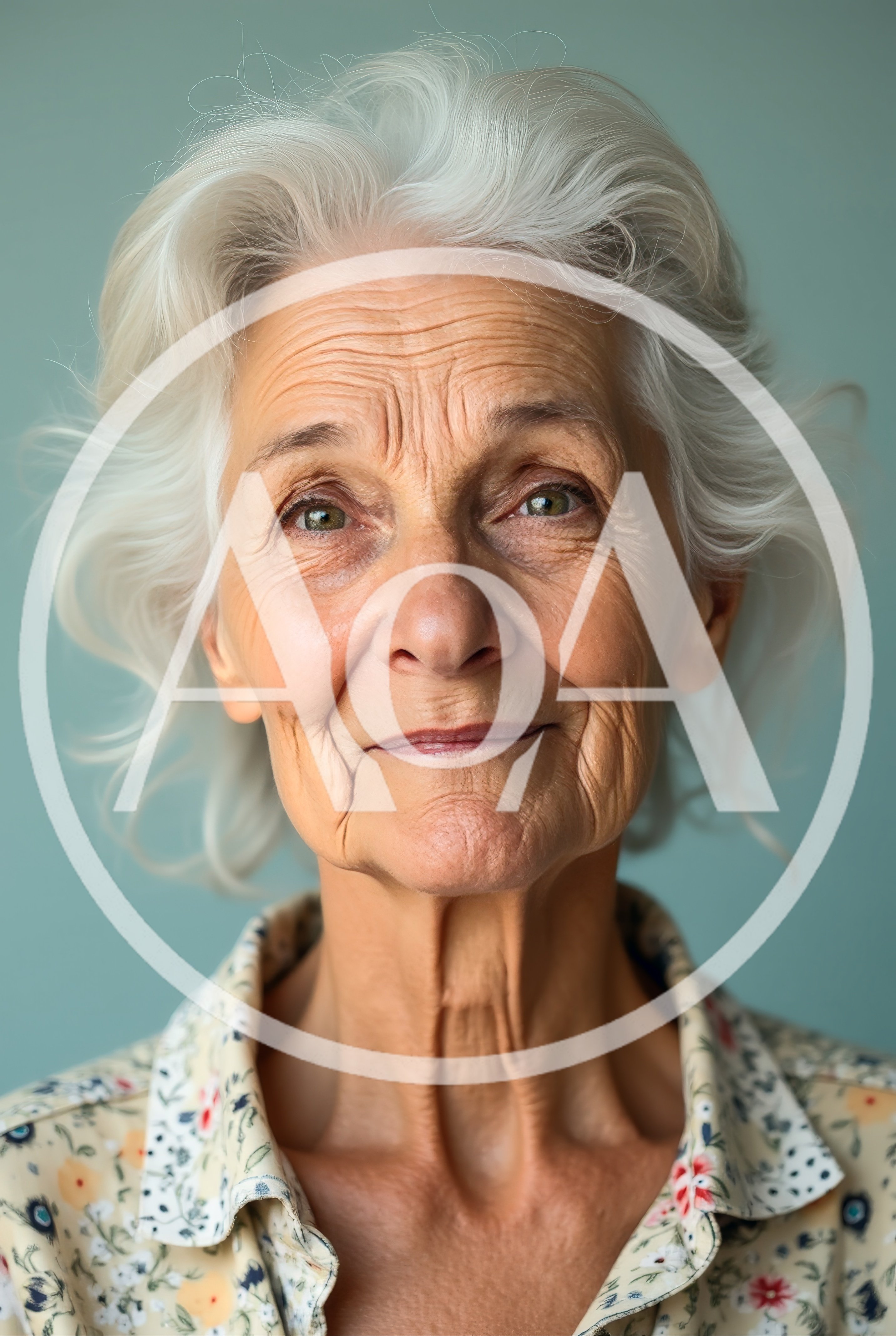 Portrait Of An Elderly Woman With White Hair
