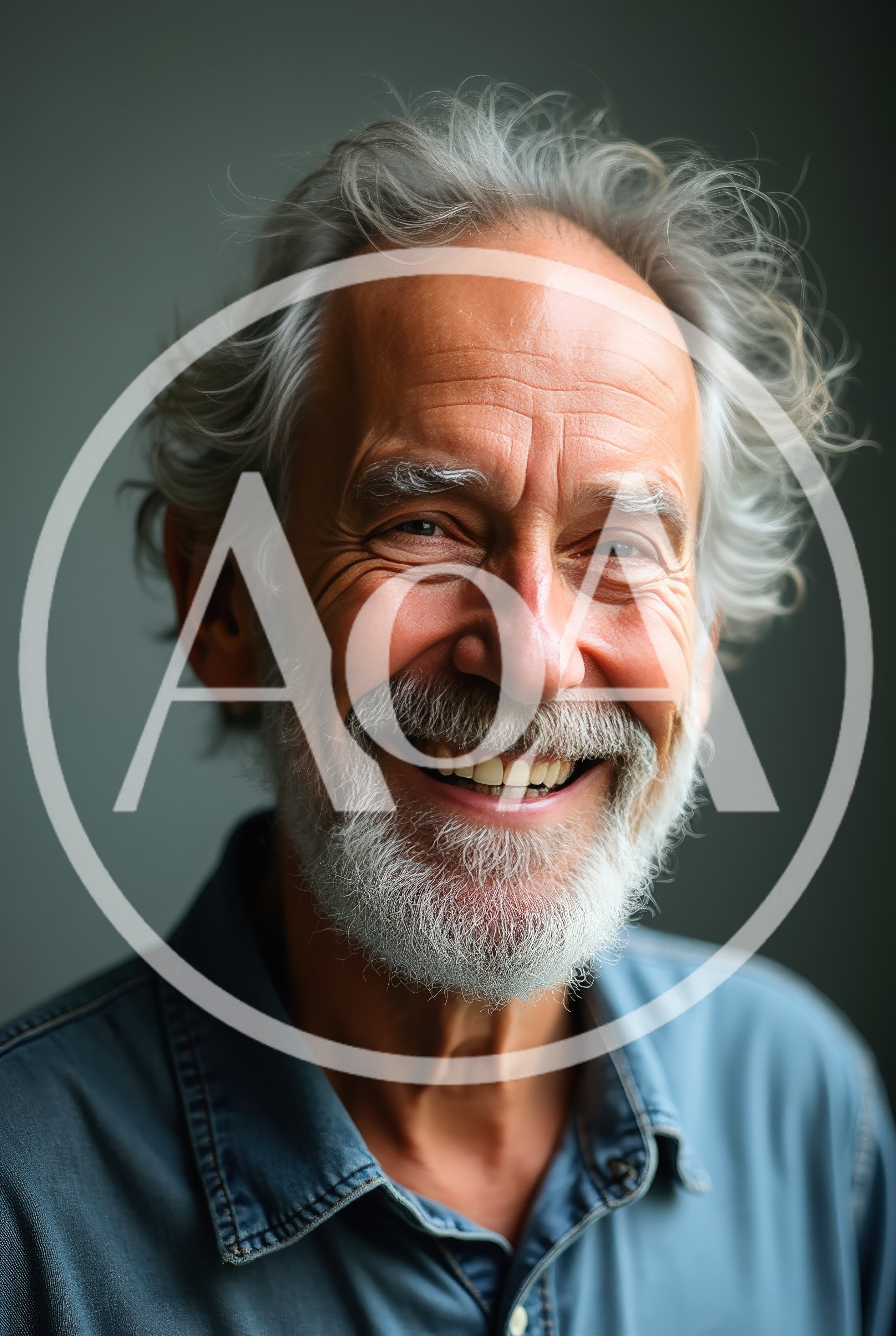 Portrait Of A Joyful Elderly Man Smiling