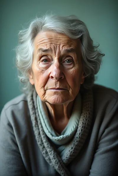 Portrait Of An Elderly Woman With Gray Hair
