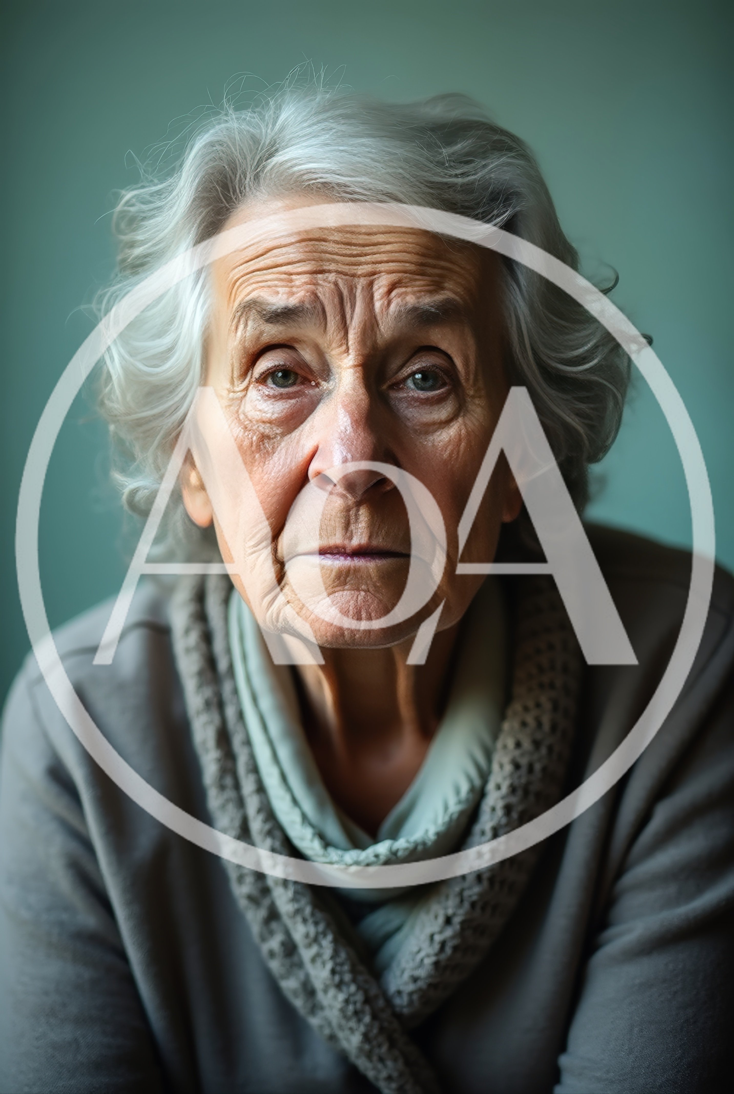 Portrait Of An Elderly Woman With Gray Hair