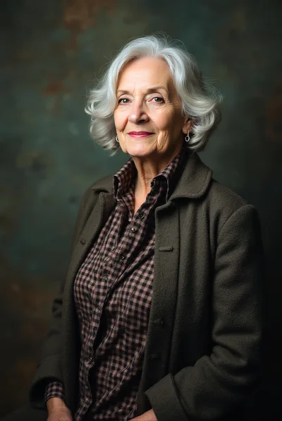 Portrait Of An Elegant Senior Woman In Studio