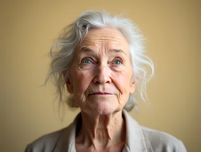 Portrait Of An Elderly Woman With Silver Hair