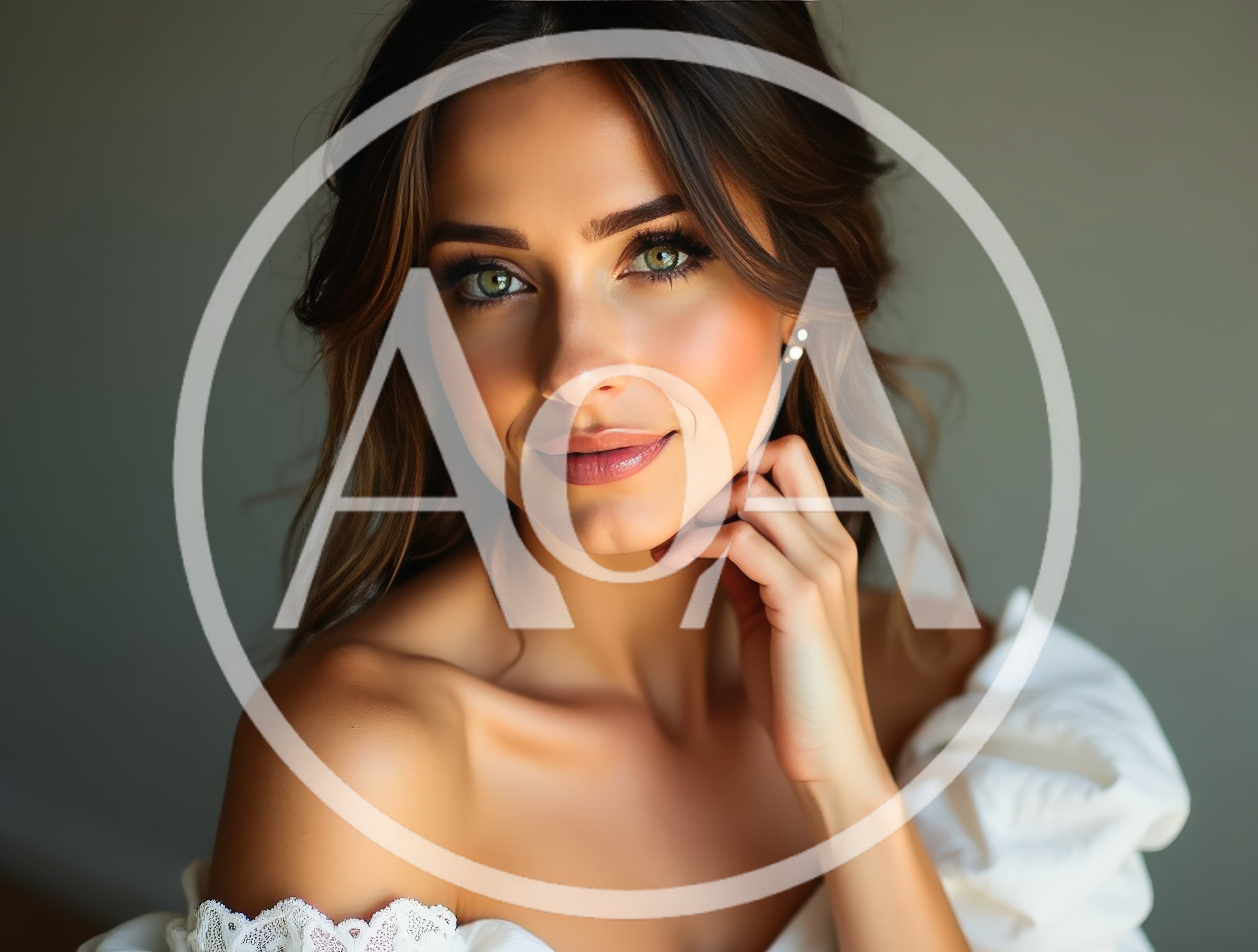 Portrait Of A Beautiful Woman With Green Eyes