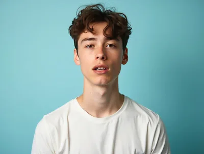 Portrait Of A Young Man With Messy Hair