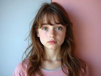Portrait Of A Young Girl With Brown Hair
