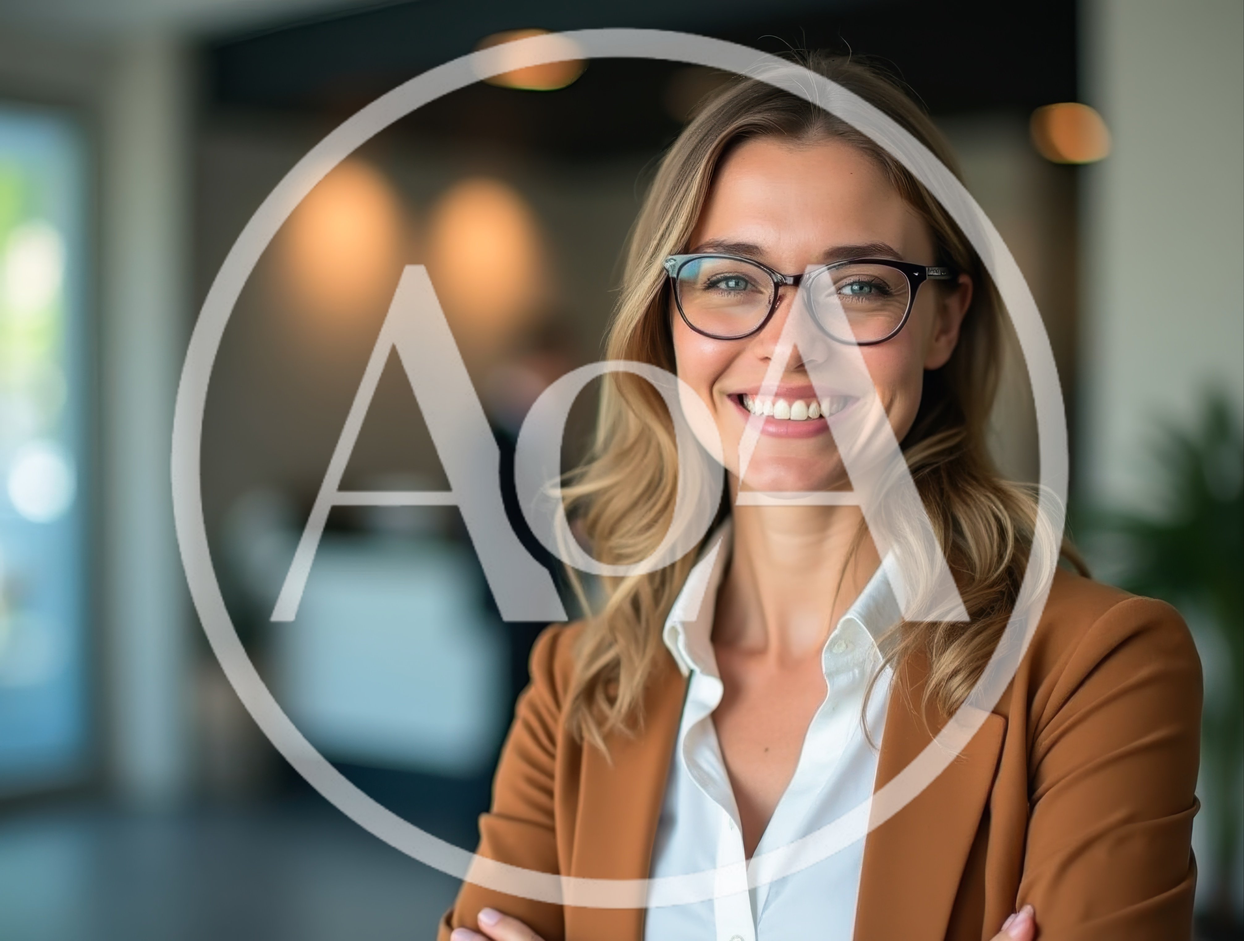 Professional Businesswoman Smiling In A Modern Office Setting