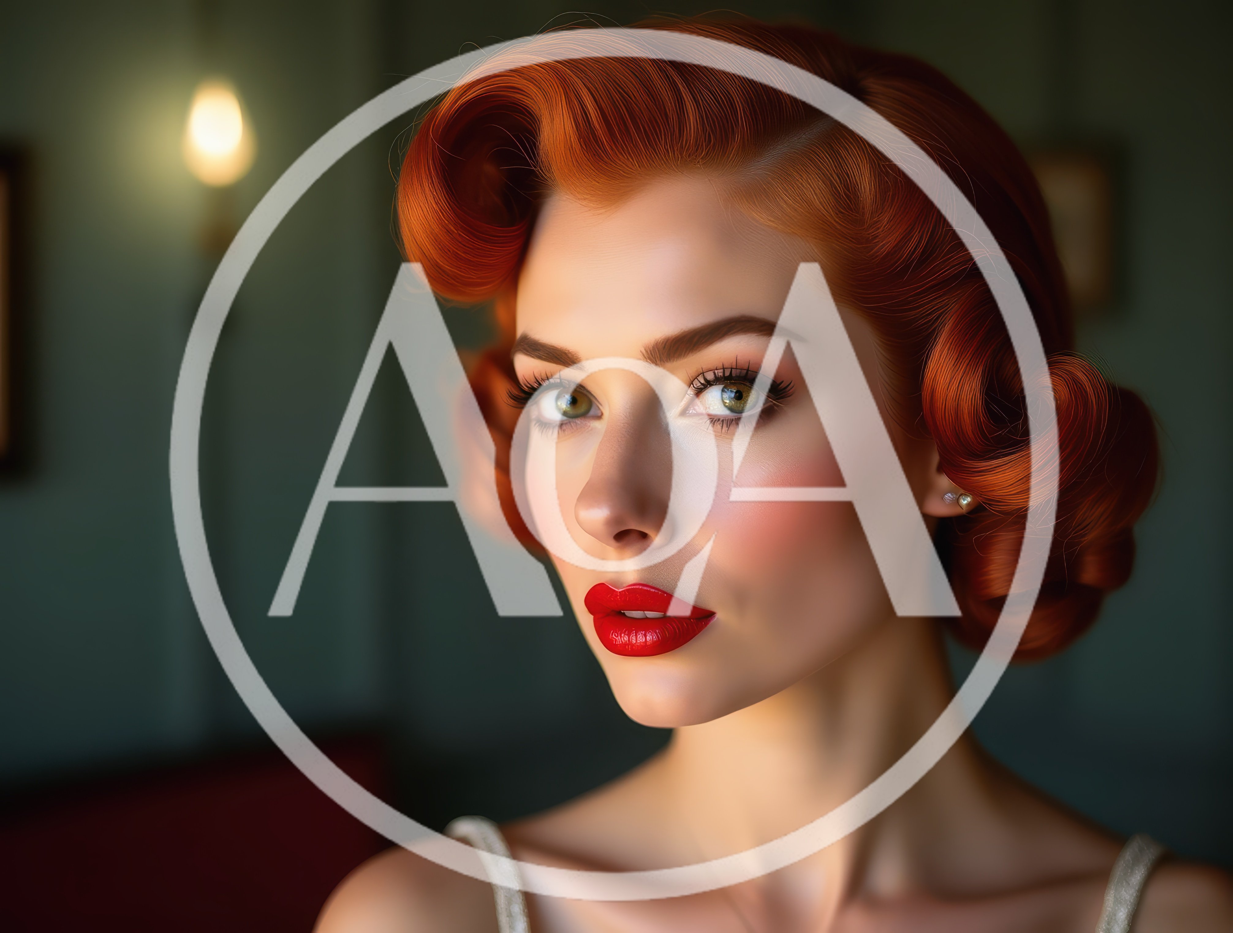 Portrait Of A Glamorous Woman With Vintage Red Hair