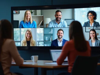 Business Team Participating In A Virtual Video Conference
